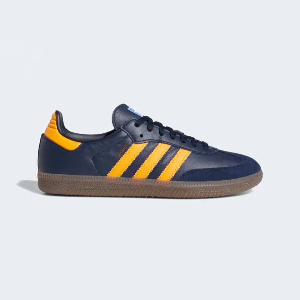 ADIDAS SAMBA OG SHOES Leather Navy / Real Gold Male/Female Size 6 SOLD OUT